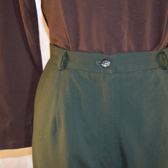 Talbots Petite 6P Olive Green Wool Trousers Slacks - Picture 9 of 10